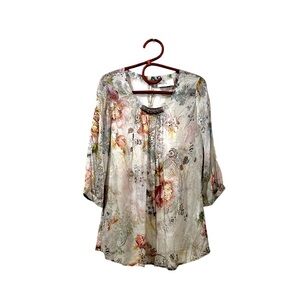 Malvin‎ Silk 100% Silk Tunic Blouse Size Medium